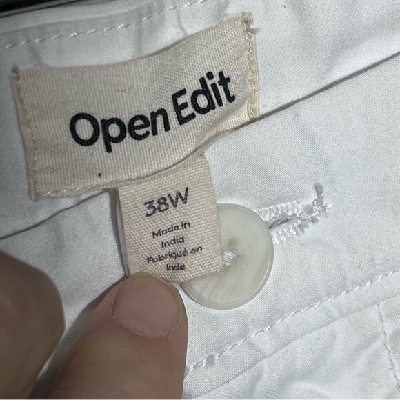 Open Edit Stretch Cotton Skinny Chino Shorts in White Men’s Size 38W - Picture 5 of 10